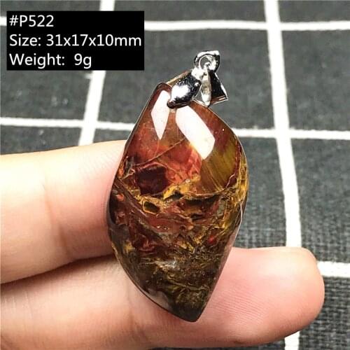 Natural Yellow Red Pietersite Pendant Jewelry For Woman Man Horse Eye Crystal Silver 25x15x7mm Beads Namibia Energy Stone AAAAA