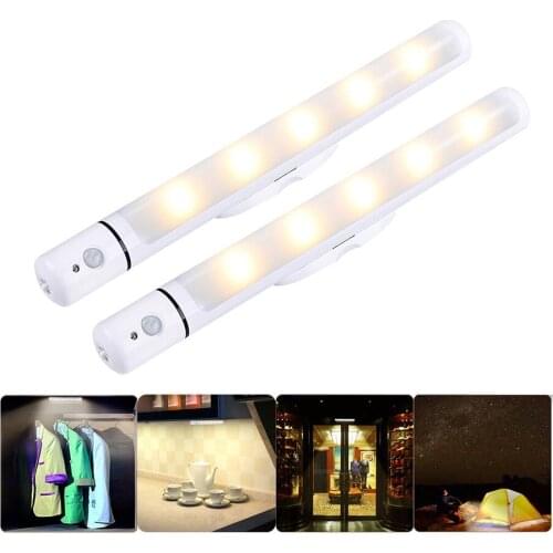 Portable 3*AA Battery operated LED Under Cabinet Light Wireless PIR Motion Sensor Closet Wardrobe Stairs Hallway Night lamp