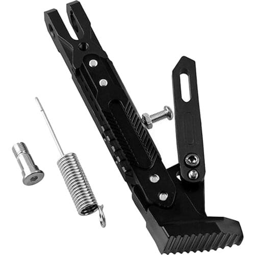 Portable Motorcycle Aluminum Alloy Adjustable Kickstand Foot Side Stand Tripod Holder, Adjustable Height