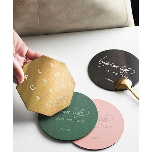 1pc Metal Tableware Potholder, Coaster, Coaster, Round Corner Potholder, Potholder, Placemat, Home Decoration Desktop