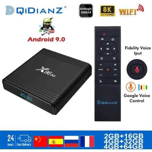 Smart TV BOX x96Air Android 9.0 8K Dual Wifi BT Media player Play Store Free App Fast Set top BOX X96 Air PK HK1MAX H96