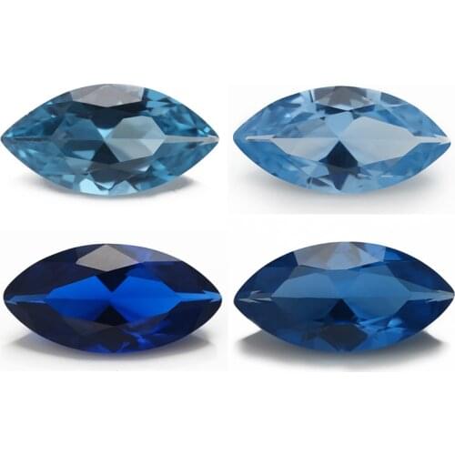 Size 3x3~10x10mm Marquise Shape Synthetic Spinel Blue Stone Gems For Jewelry 113# 106# 109# 120