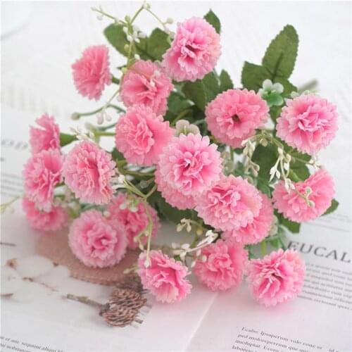 Lifelike Artificial Carnation 20-Head Realistic Artificial Flower Branch Faux Flower Photography Prop Party Supplies For Wedding