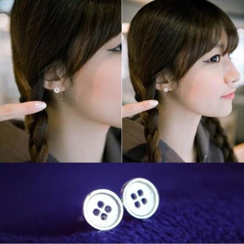 Network Explosion 925 Sterling Silver Jewelry Small Fresh Fashion Brushed Button Stud Earrings SE49