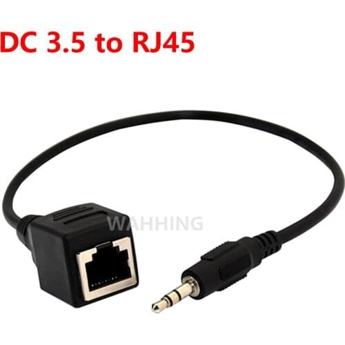 Network RJ45 Female to DC3.5 Jack DC 3.5 Male Cable Adapter for Touch Screen Device KTV 0.3m HY1305
