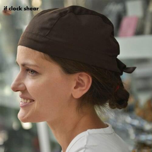 IF 2018 New chef hat men and women work cap pirate hat Baotou Ribbon headdress hotel fast food restaurant kitchen