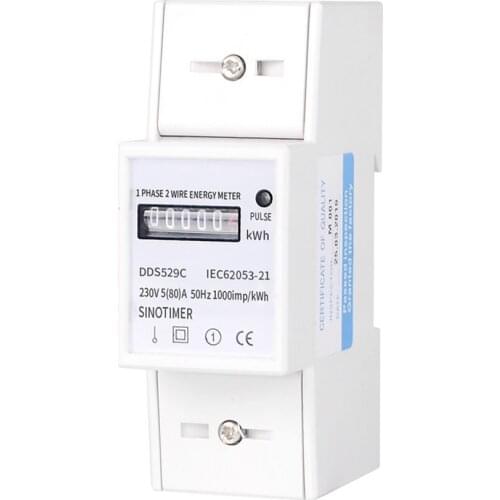 AC 230V 5-80A Intelligent RS485 Electric Power Meter Single Phase 2 Wire Energy Meter DIN Rail Mounting LCD Backlight Display