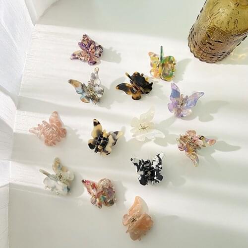 1 piece Mixed Color Butterfly Hair Clips Mini Clamps Claw Barrettes Children Headdress Hair Styling Accessories Tool Butterfly