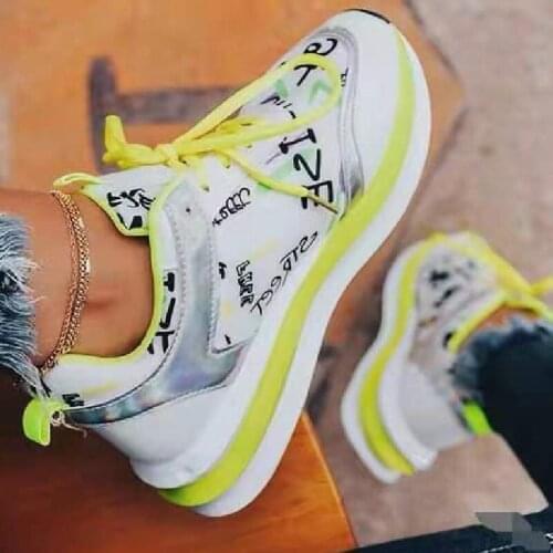 2021 Breathable Women Sneakers Summer Outdoor Sports Shoes Mixed Color Shoes Leisure Comfortable Lace Up Sneakers Plus Size