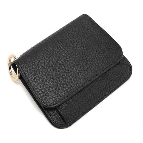 Women Wallet Genuine Leather Luxury Female Coin Money Purse Designer Small Ladies Wallets Key Ring Card Holder Clutch bags