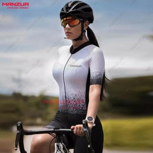 MANZUR Ladies Cycling Suit Suit Bib Set 2021 Summer Mountain Bike Cycling Suit UV Protection Cycling Team Racing Suit ciclismo