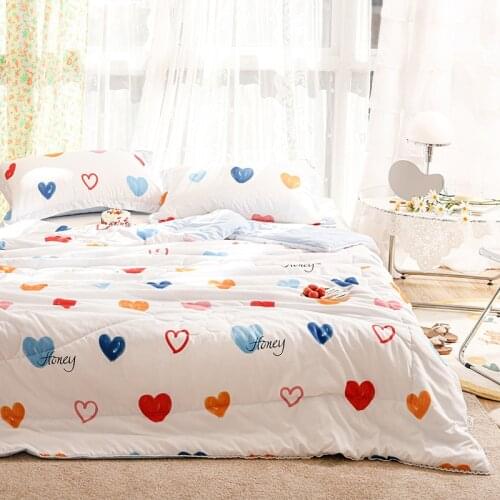 1PC Summer Washed Cotton Print Quilt Air Conditioner Home Textiles Suitable Children Kids Adult Blanket (No Pillowcase) #sw