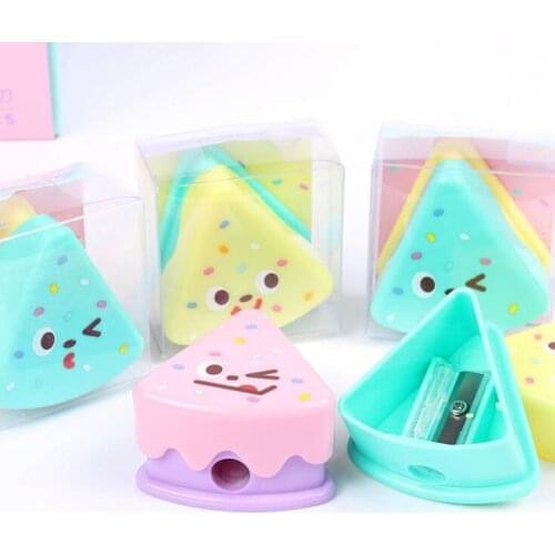 1PC Cute Cake Pudding Pencil Sharpener School Student Stationery Supplies Kid Prize Gift Pencil Sharpeners(ss-604)