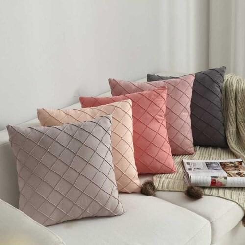 1pcs Modern Blue Grey Pink Soft Cushion Nordic Pillowcases Suede Washable Cushion Case Cozy Cushion Home Decoration