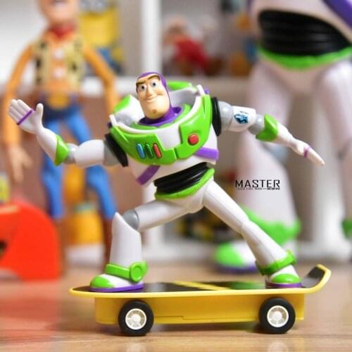 2PCS 10cm Disney Toy Story Bazz Lightyear scooter cartoon dolls hand made model toys back to festival gifts DIY decoration