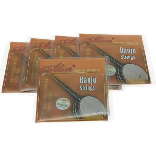 5 Sets Alice Plated Steel 4 String Banjo Strings Coated Copper Alloy Wound String