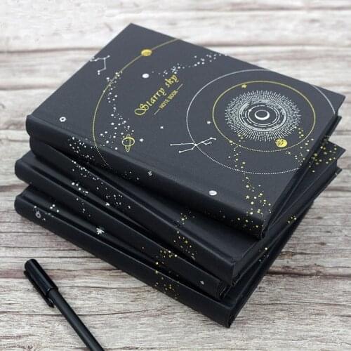 A5 Black Kraft Notebook Black Paper 128 Sheets 130*185mm All Black Inner Pages Hand Book Creative DIY Hand-Painted Diary