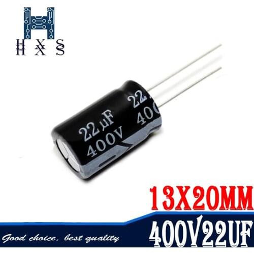 10PCS 400V22UF 13*20mm 22UF 400V 13*20 Aluminum electrolytic capacitor