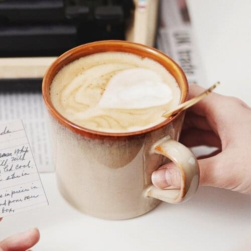 ANTOWALL Japanese Style INS Ceramic Cup Office Cup Home Couples Creative Mug Milk Breakfast Oatmeal Cup