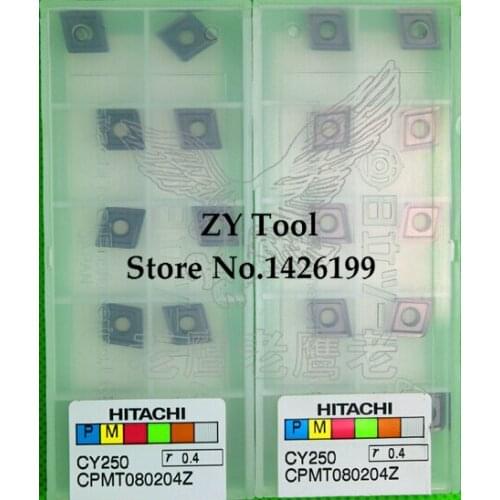 Free shopping! HITACHI 10PCS CPMT080204Z CY250 lathe cutting tools CNC blade alloy carbide cutting tool carbide inserts