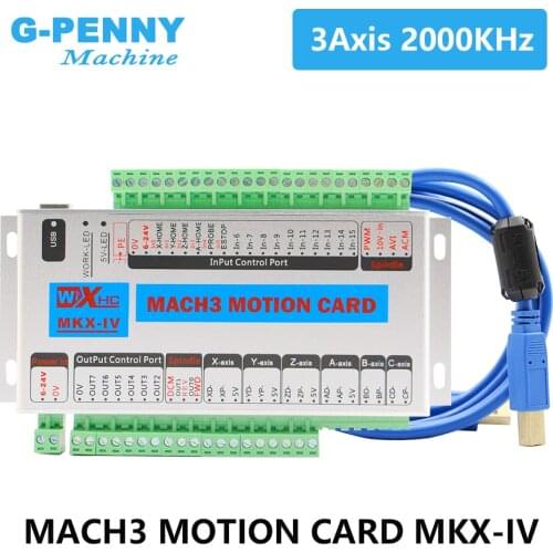 Free Shipping!! 3 Axis MACH3 USB CNC Motion Control Card frequency 2000KHZ CNC Controller support stepper motor and servo motor