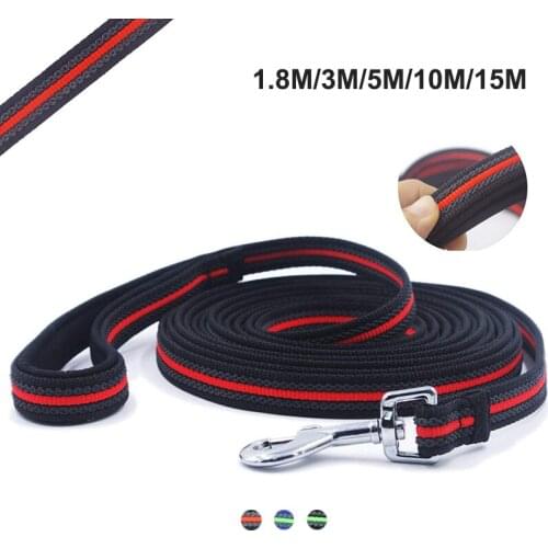 Long Dog Training Leash Quality Non-Slip Design Comfortable Padded Handle Dog Lead 1.8m / 3m / 5m / 10m / 15m