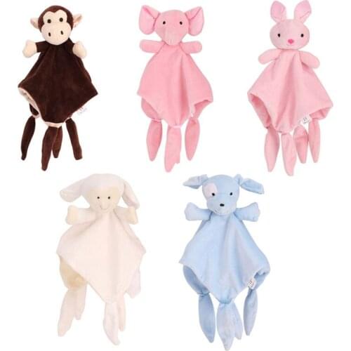 Cartoon Elephant Rabbit Bear Baby Plush Dolls Saliva Towel Comforter Toys for Children Multi-function Baby Towels Wipes