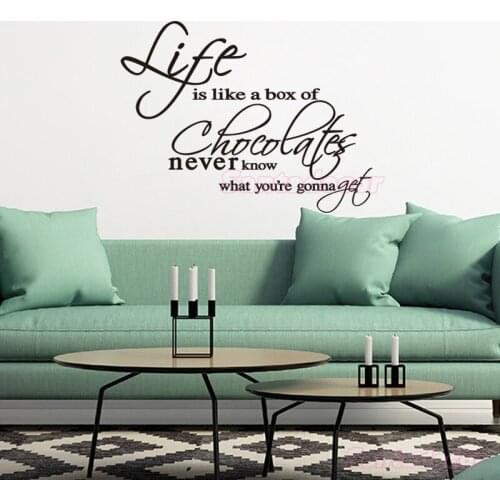 Sticker-Quote Life Is Like A Box of Chocolates Vinyl Wall Art Decal for Living Room Wall Poster Home Decor House Decoration