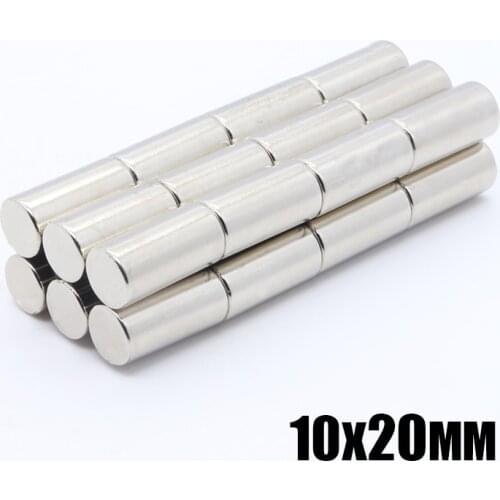 10pcs 10x20mm Neodymium Magnet 10*20 Rare Earth Small Strong Round Permanent 10x20 Mm Fridge Electromagnet NdFeB Nickle Magnetic
