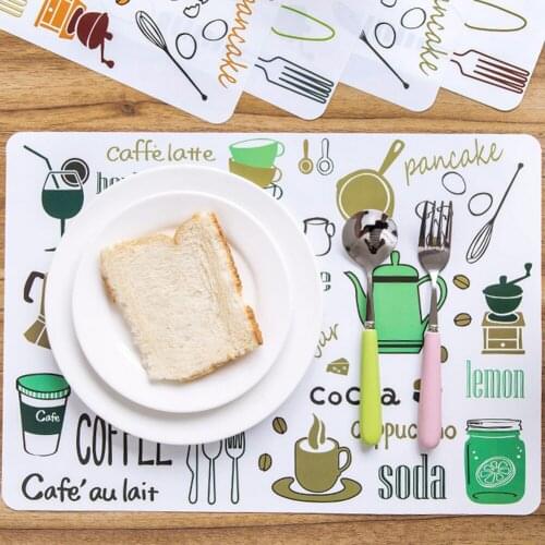 New Placemat For Dining Tableware Pad Korean Style Printing Table Mats Heart Insulation Pads Anti-fouling Waterproof Coasters