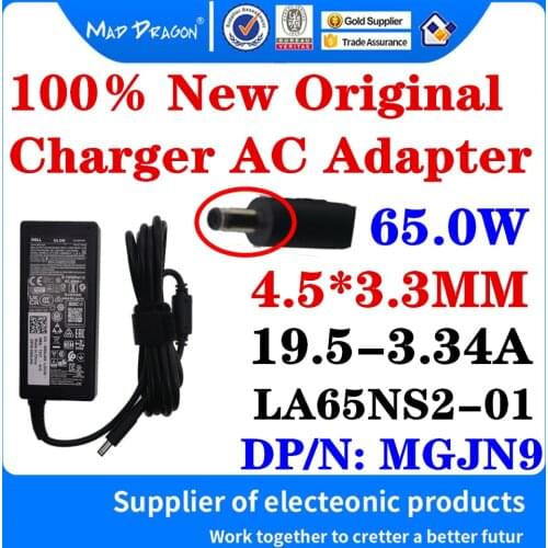 New Original MGJN9 0MGJN9 For Dell Inspiron 7460 7472 7560 Adapter 19.5-3.34A 65.0W 4.5*3.3mm LA65NS2-01 Laptop Power Charger