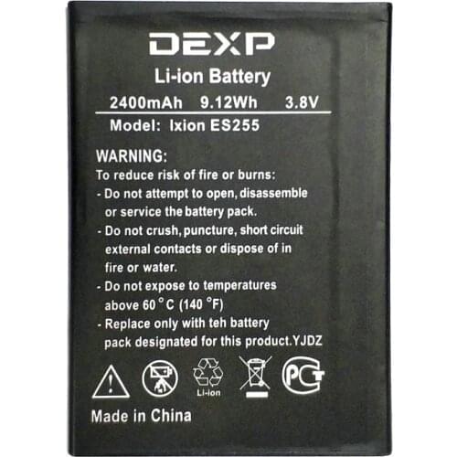 New High Quality ES255 2400mAh Battery For DEXP Ixion ES255 Fire Accumulator Baterie Bateria