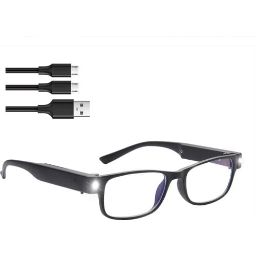 1 Pack Reading Glasses with Lights Blue Light Filter Readers for Men Women Charging LED Lighted Magnification Eyeglasses 2021