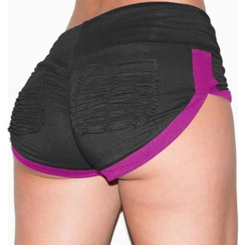 Solid Color womens Shorts Fashion Casual High Waist Fitness Stitching Sexy High Waist Running Shorts Sports Breathable Shorts