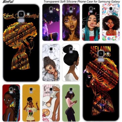 African beauty girls Silicone Phone Case For Samsung Galaxy J8 J6 J4 2018 J2 Core J5 J6 J7 Prime J3 2016 2017 EU J4 Plus Cover