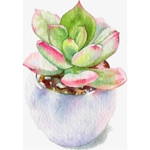 Succulent diamond mosaic embroidery painting plante flower rhinestone sticker wall decoration diamond art needlework handcraft