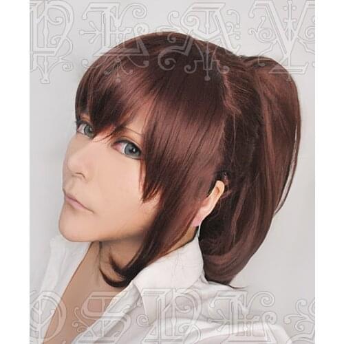 Anime Attack on Titan Sasha Blouse Brown Hair With Ponytail Clip Heat Resistant Cosplay Costume Wig +Wig cap