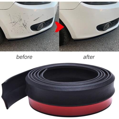 2.5M Universal Car Front Bumper Lip Rubber Protector Anti Scratch Strip Body Kit Lip On Bumber Chin Spoiler Diffuser Splitter