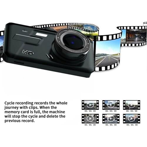 1Set Car Driving Recorder 4 Inch Touch Screen Full HD 1080P Dual-Screen Dash Cam Car DVR Camera Support Night Vision