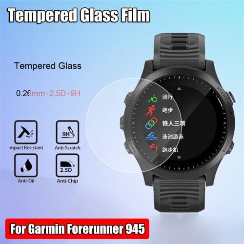 3pcs 9H Premium Tempered Glass For Garmin Forerunner 945 SmartWatch Screen Protector Film HD Clear Anti-scratch Protective Film