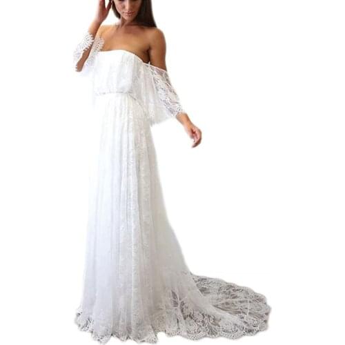 YNQNFS Beach Wedding Dresses