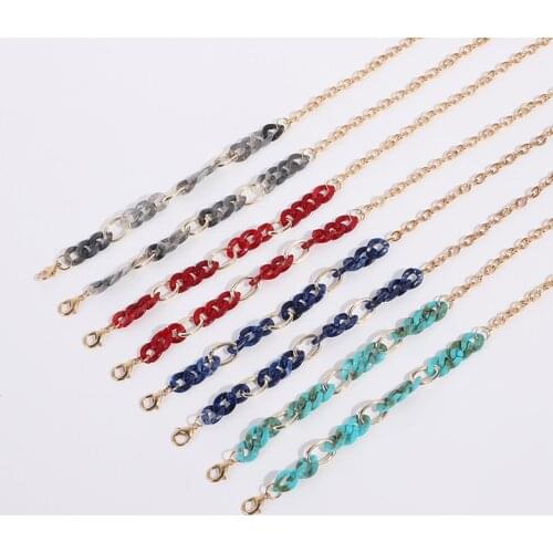ZV Acrylic Sunglasses Hanging Chain Women Eyeglass Jewelry Mask Chain Multicolor Concave Shape Wholesale Friend party Gift
