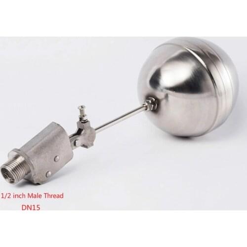 1/2 inch Stainless steel float valveautomatic float valve for water tank DN15 Flow Control Floating Valve