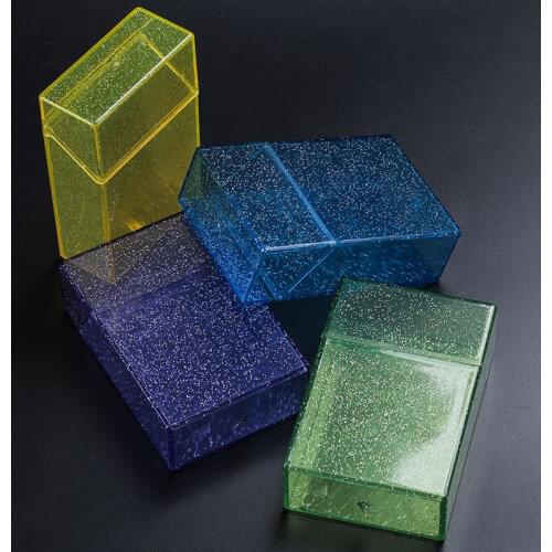 1PC Plastic Clear Glitter Cigarette Case (20 Capacity) Shining Cigarettes Box Portable Cigarette Holder Container for Smoker