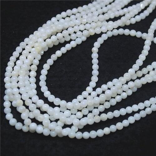 1 String Freshwater Shell Beads Mother Of Pearl Strings Round Ball Size 3MM 4MM 6MM DIY Jewelry Accessories Wholesale Good ones