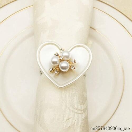 100pcs Heart-shaped Napkin Rings Napkin Buckle European-style Hotel Restaurant Decoration