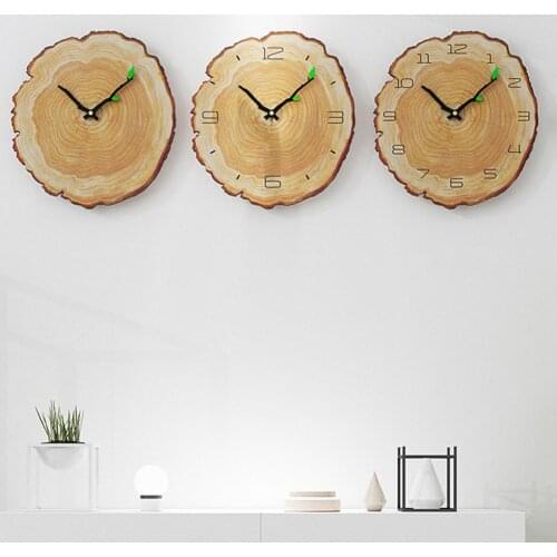 12inch Vintage Wooden Wall Clock Cafe Office Home Kitchen Silent Timepiece Decor