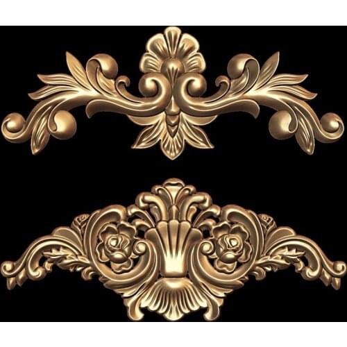 2pcs decor carve patterns 3D model relief for cnc 3D carved figure sculpture machine in STL file 3D furniture decoration Decor