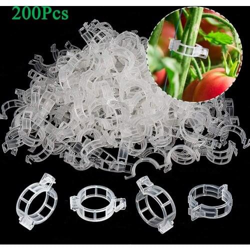 200Pcs Plant Support Garden Clips Supports Clip for Tomato Grape Melon Trellis Climbing Vine Makes Crop Grow Upright and Healthy