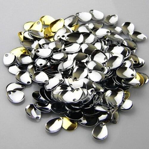 50pcs/lot Fishing Spinner Rings Blades Smooth Nickel Spoons Plaice For Tackle Craft DIY Bait Fishing Tool Lure Accessories